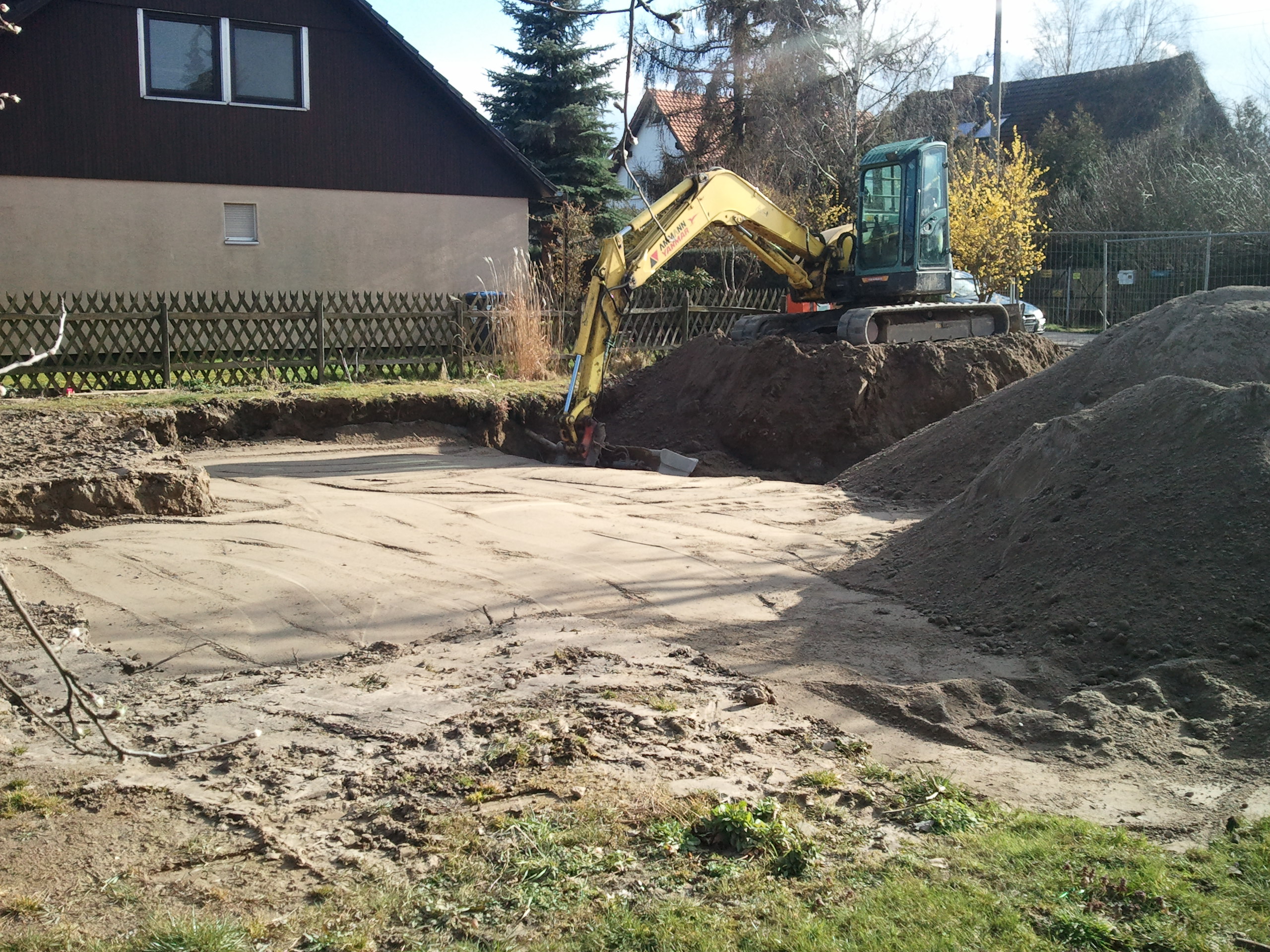 Vorbereitungen Baugrube